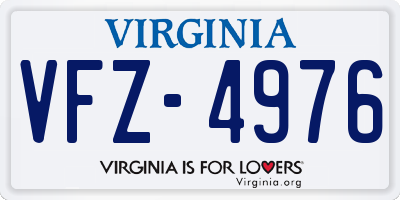 VA license plate VFZ4976
