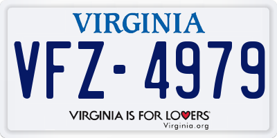 VA license plate VFZ4979