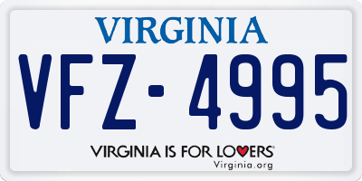 VA license plate VFZ4995