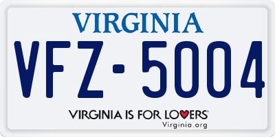 VA license plate VFZ5004