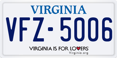 VA license plate VFZ5006