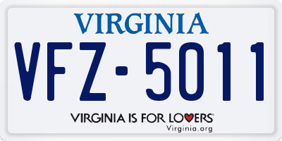 VA license plate VFZ5011