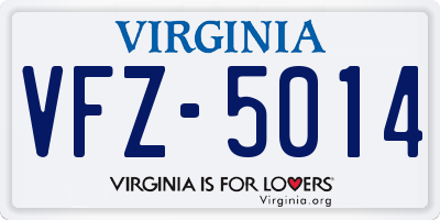 VA license plate VFZ5014