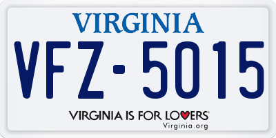 VA license plate VFZ5015
