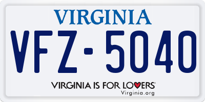 VA license plate VFZ5040