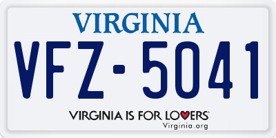 VA license plate VFZ5041