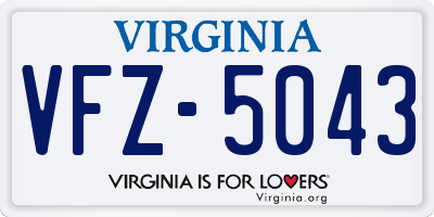 VA license plate VFZ5043