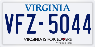 VA license plate VFZ5044