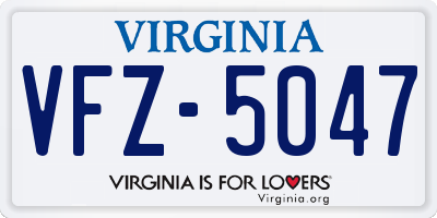 VA license plate VFZ5047