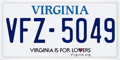 VA license plate VFZ5049