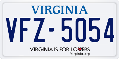 VA license plate VFZ5054