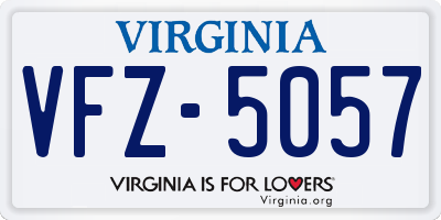 VA license plate VFZ5057