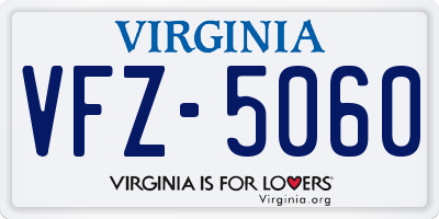 VA license plate VFZ5060