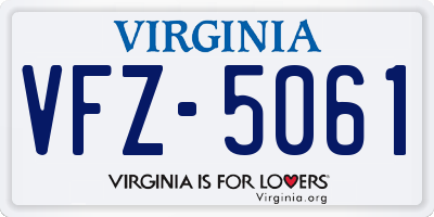 VA license plate VFZ5061
