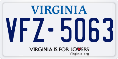 VA license plate VFZ5063