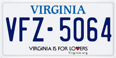 VA license plate VFZ5064