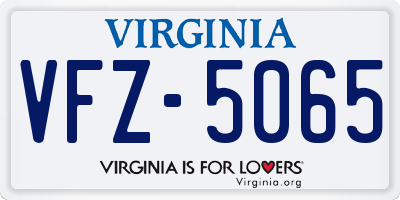 VA license plate VFZ5065