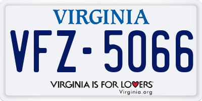 VA license plate VFZ5066