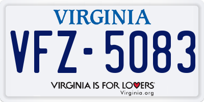VA license plate VFZ5083