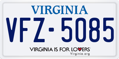VA license plate VFZ5085
