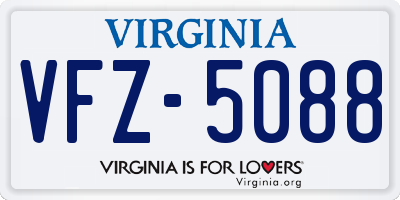 VA license plate VFZ5088