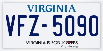 VA license plate VFZ5090
