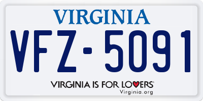 VA license plate VFZ5091