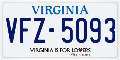 VA license plate VFZ5093