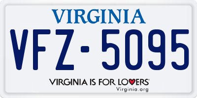 VA license plate VFZ5095