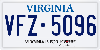 VA license plate VFZ5096