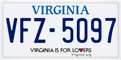 VA license plate VFZ5097