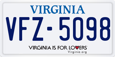 VA license plate VFZ5098