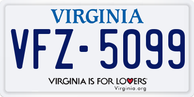 VA license plate VFZ5099