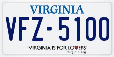 VA license plate VFZ5100