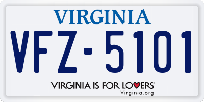 VA license plate VFZ5101