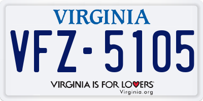 VA license plate VFZ5105