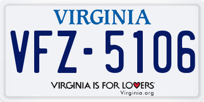 VA license plate VFZ5106
