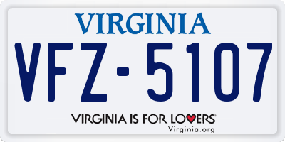VA license plate VFZ5107
