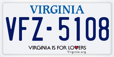 VA license plate VFZ5108