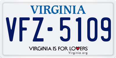 VA license plate VFZ5109