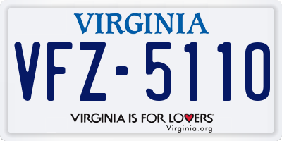 VA license plate VFZ5110