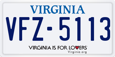 VA license plate VFZ5113