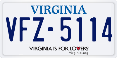 VA license plate VFZ5114