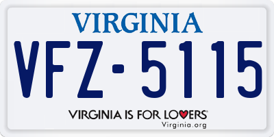VA license plate VFZ5115