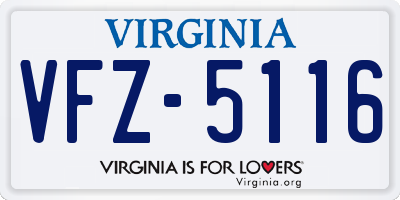 VA license plate VFZ5116