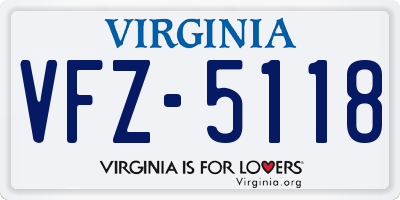 VA license plate VFZ5118