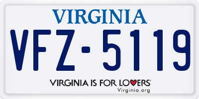VA license plate VFZ5119
