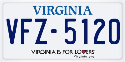 VA license plate VFZ5120