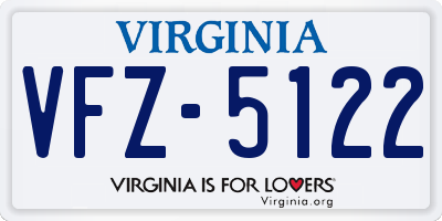 VA license plate VFZ5122