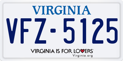 VA license plate VFZ5125